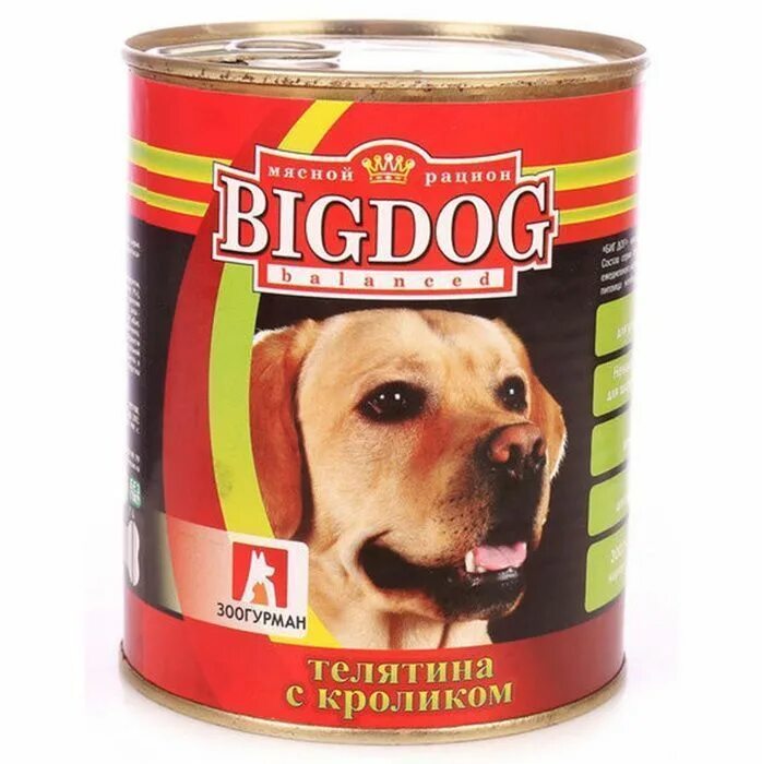 Корм для собак с кроликом. Зоогурман "big Dog" мясное ассорти ж/б 850гр. Корм для собак Зоогурман big Dog телятина, кролик 850г. Биг дог консервы для собак 850 гр. Зоогурман консервы для щенков "big Dog".