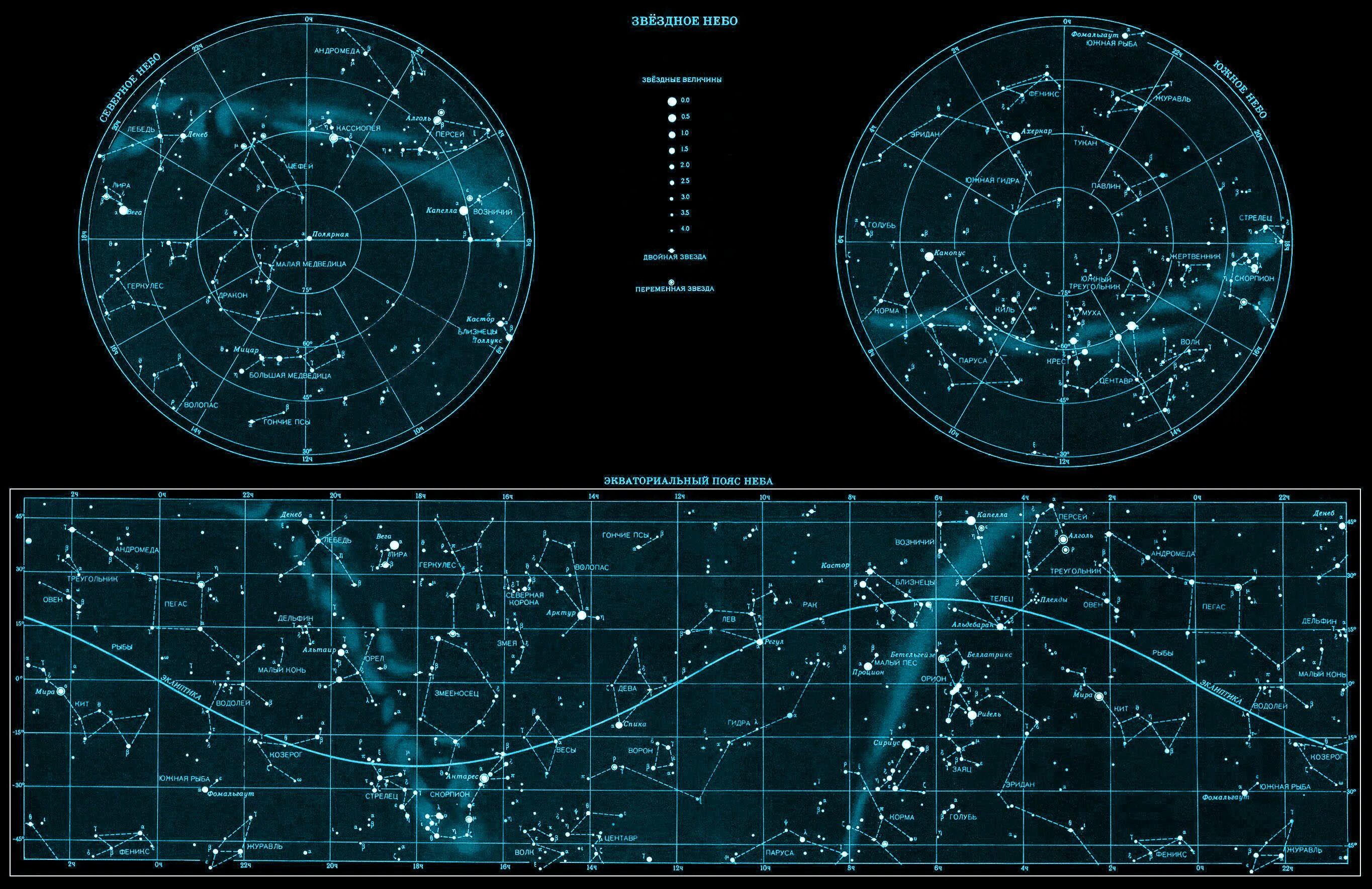 Карта звёздного неба Северное полушарие. Астрономия созвездия карта звездного неба. Карта экваториального пояса звёздного неба. Экваториальный пояс Звездная карта.