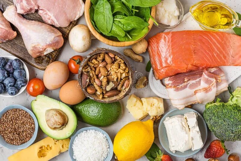 Мясо на кето. Смешение белка на кето диете. Кето тарелка. Спаржа на прозрачном фоне. Мясо с овощами.