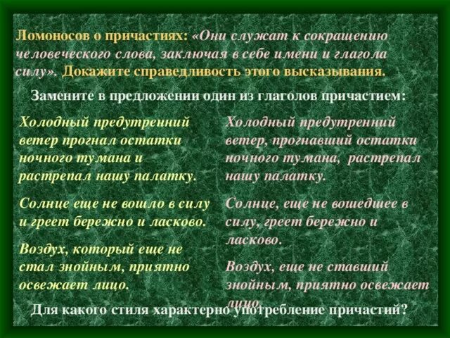 Интересные факты о причастии. Ломоносов о причастии. Высказывания о причастии. Сказка про Причастие.