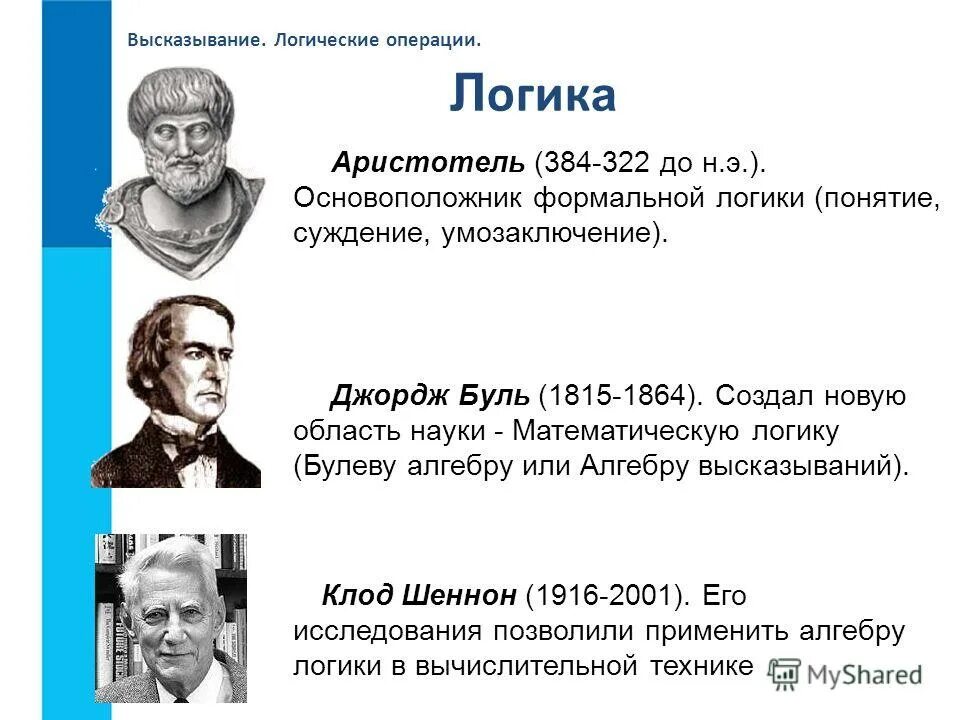 Тест по теме высказывание. Основоположник логики. Логика высказываний. Основатель алгебры логики. Цитаты на тему логика.