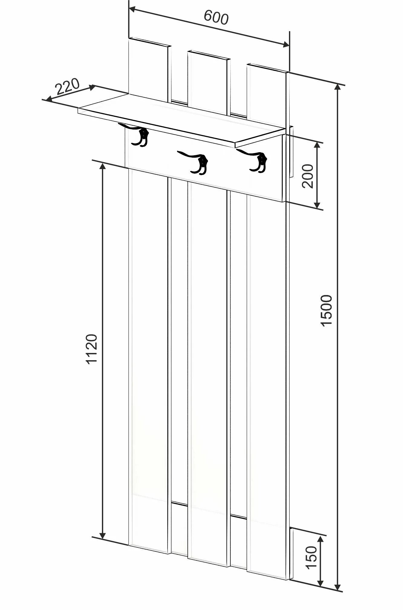 высота вешалки в прихожей