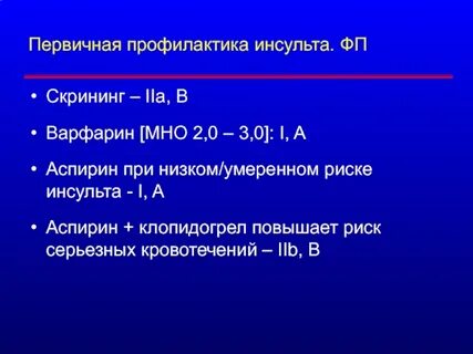 Аспирин при инсульте