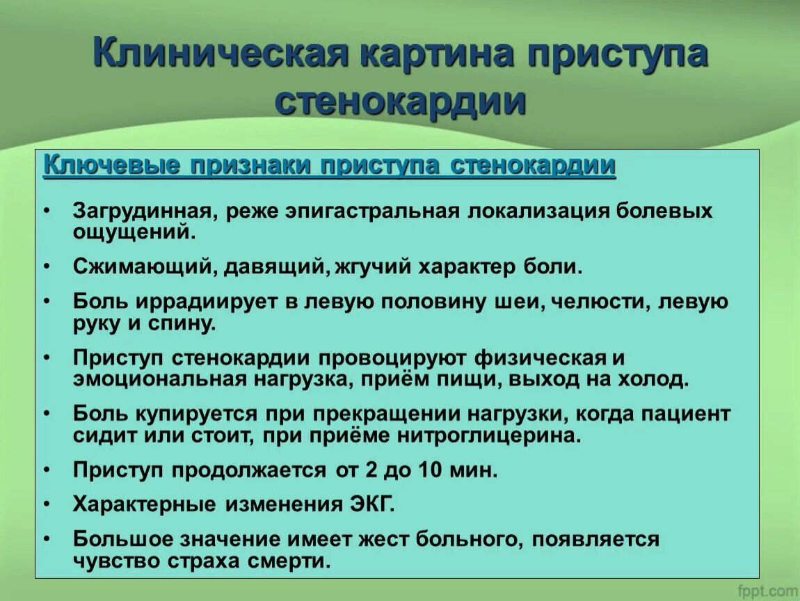 Характерные признаки сохранения. Приступ стенокардии. Приступ стенокардии симптомы. Клиническа якарьина стенокардии. Приступ стенокардии клинические проявления.