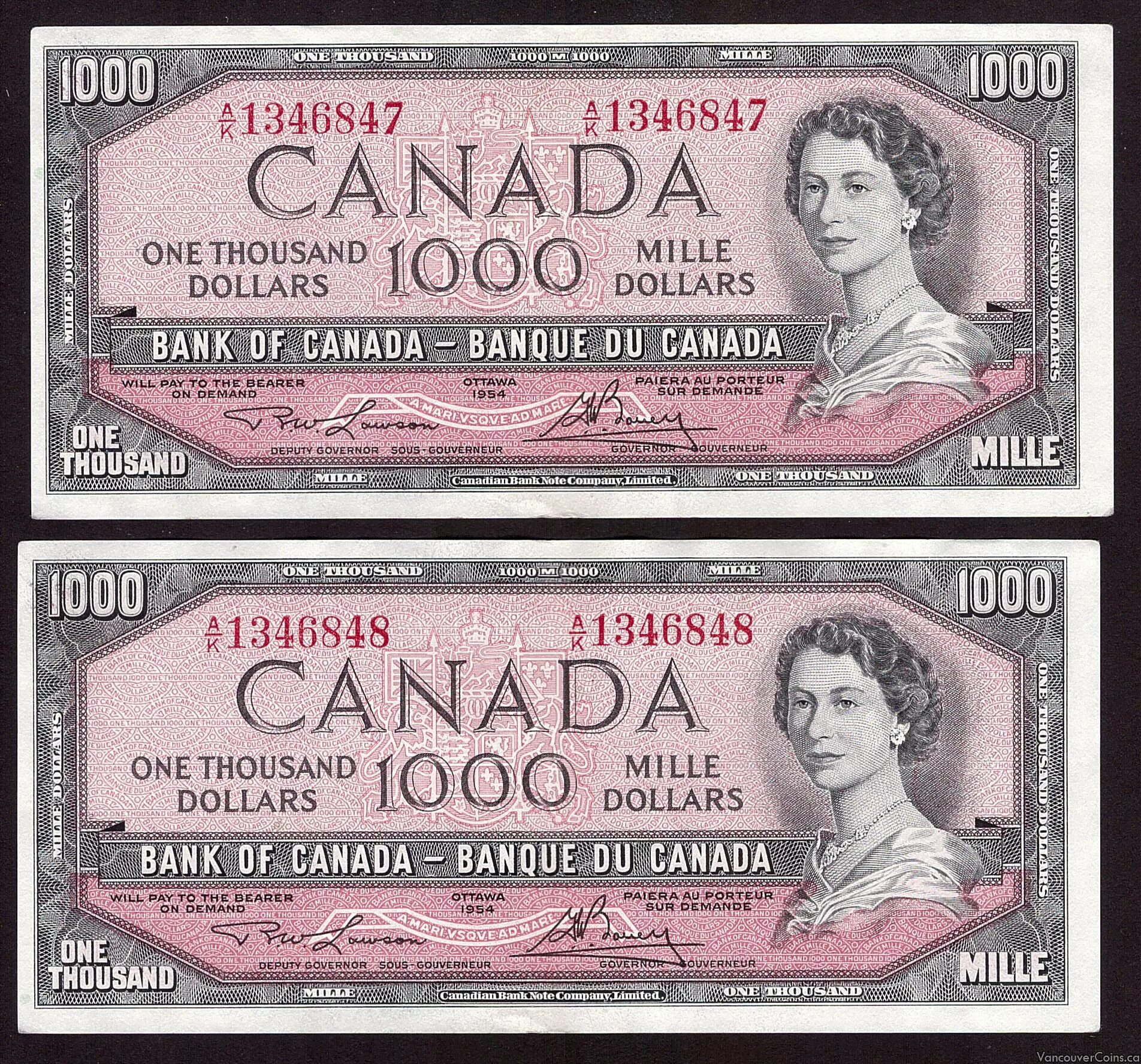 Как выглядит тысяча долларов. 1000 долларов банкнота. 2 dollars canada 1954.