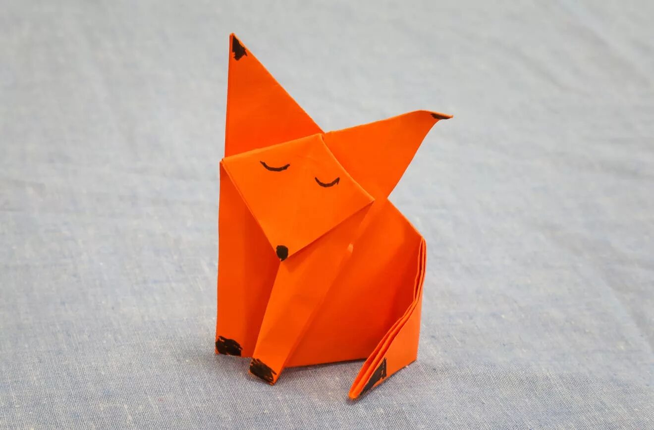 Уроки оригами 1. Оригами лиса. Оригами Лисенок. Лисичка оригами для детей. Фигурка оригами лиса.