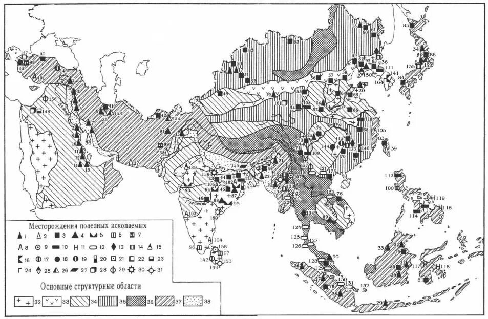Ископаемые средней азии. Зарубежная Азия месторождения полезных ископаемых. Полезные ископаемые зарубежной Азии на карте. Крупные месторождения зарубежной Азии. Зарубежная Азия месторождения полезных ископаемых карта.