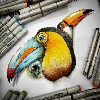 Нарисовать животных фломастерами