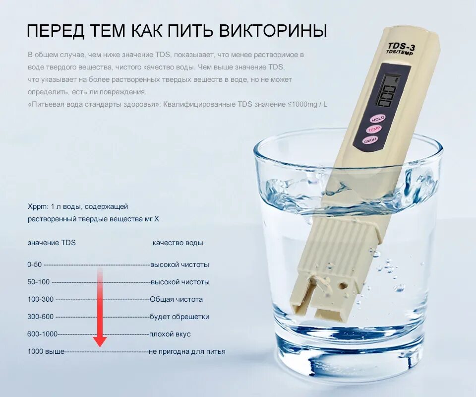 Таблица качества воды TDS тестер TDS-3. ТДС 3 тестер воды. Прибор ТДС-3 для воды. Тестер воды TDS Meter 2.