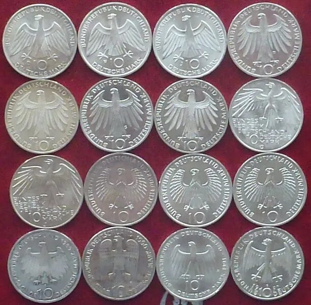 Монетный двор монеты серебра. Серебряные монеты ФРГ. ФРГ монета серебро. Набор серебряных монет. Авито монета серебро