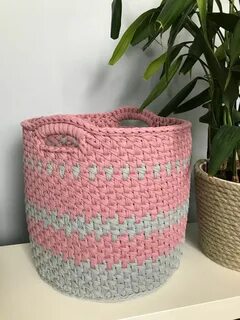 Корзинка из трикотажной пряжи для начинающих