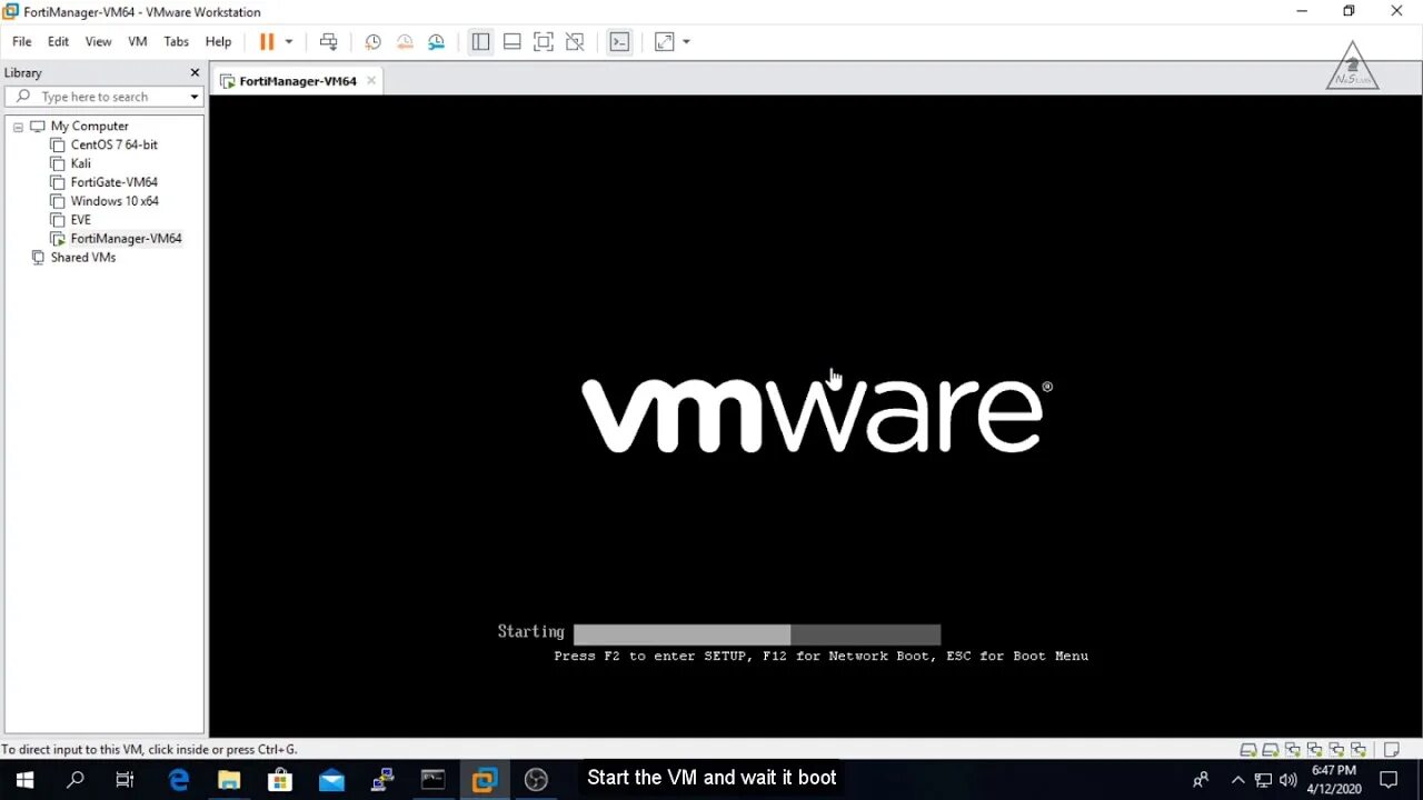 Vmware start. Vmware start