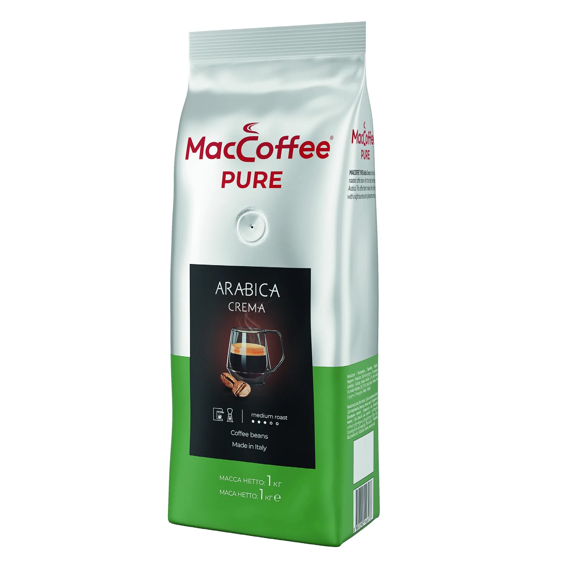 Кофе pure arabica. MACCOFFEE Pure Arabica crema в зернах. Маккофе Pure Arabica crema 1000. Кофе в зернах MACCOFFEE "Pure Arabica crema" 1000г. Маккофе Pure Arabica crema.