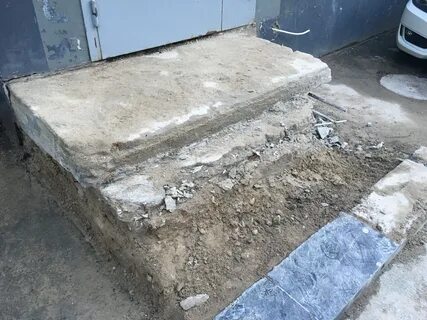 После зимы бетон