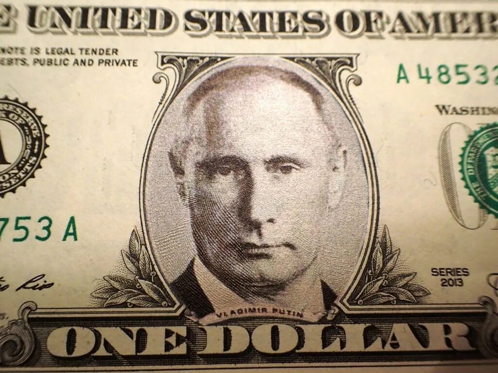 90 долларов в рубли россии. Доллар с Путиным. Доллар с изображением Путина. Доллар с Путиным банкнота.
