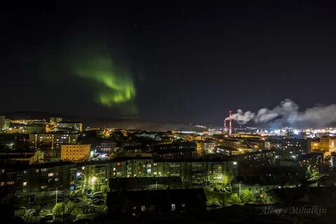 Мурманск время северное сияние