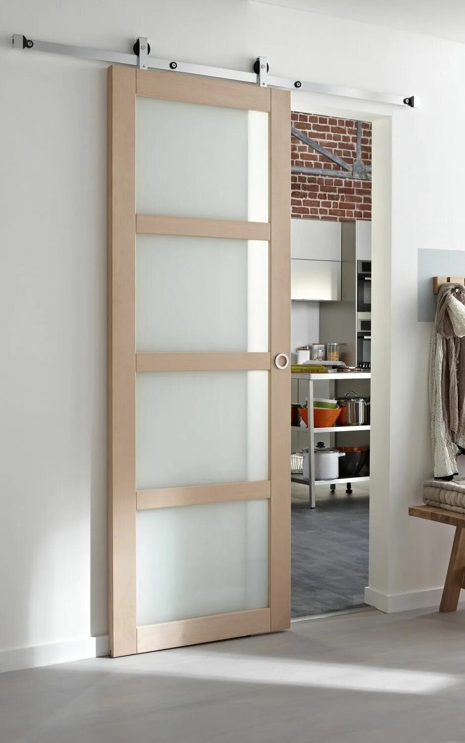 Ensemble porte coulissante Coulicool mdf revêtu avec le rail en aluminium au mei