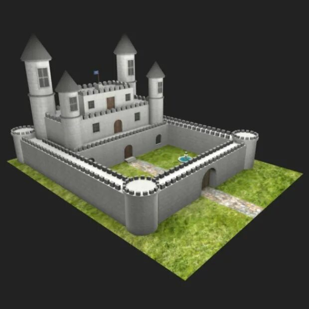 Замок 3 д. Замок в 3d Max. Модель замка 3ds Max. 3d модель Castle. Castle 3ds Modeling.