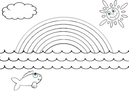 Раскраска Радуга Распечатать бесплатно