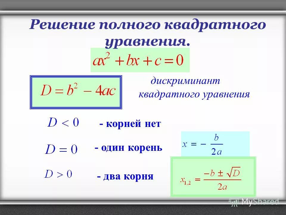 Напишите программу которая вычисляет дискриминант квадратного уравнения