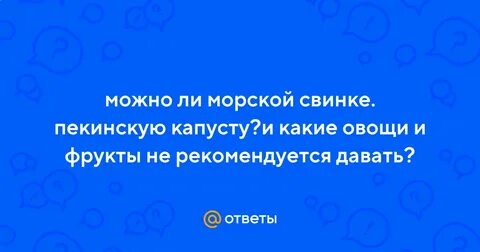 Морской свинки можно пекинскую капусту