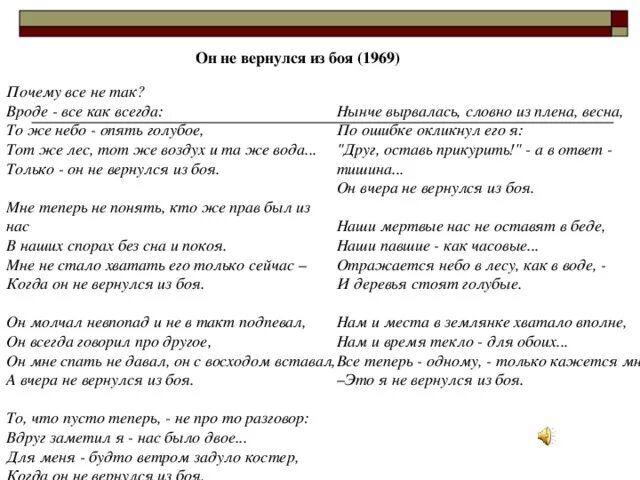 Стихотворение он не вернулся из боя. Стихотворение он не вернулся из боя