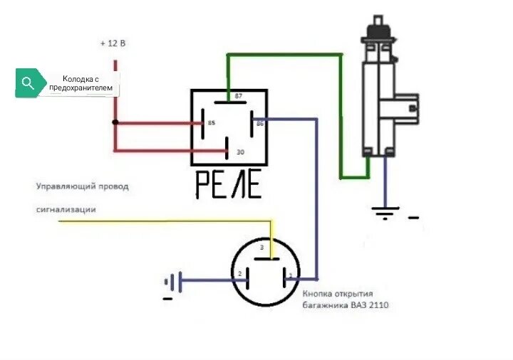 Схема подключения кнопки открывания багажника ВАЗ 2110. Кнопка багажника ВАЗ 2110. Реле электропривода замка багажника ВАЗ 2110. Схема подключения кнопки открывания багажника ВАЗ 2115.