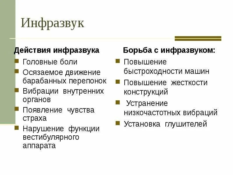 Инфразвук в использовании технике 10 примеров Материалы к обобщающему уроку "Звуковые волны и не только." физика, уроки