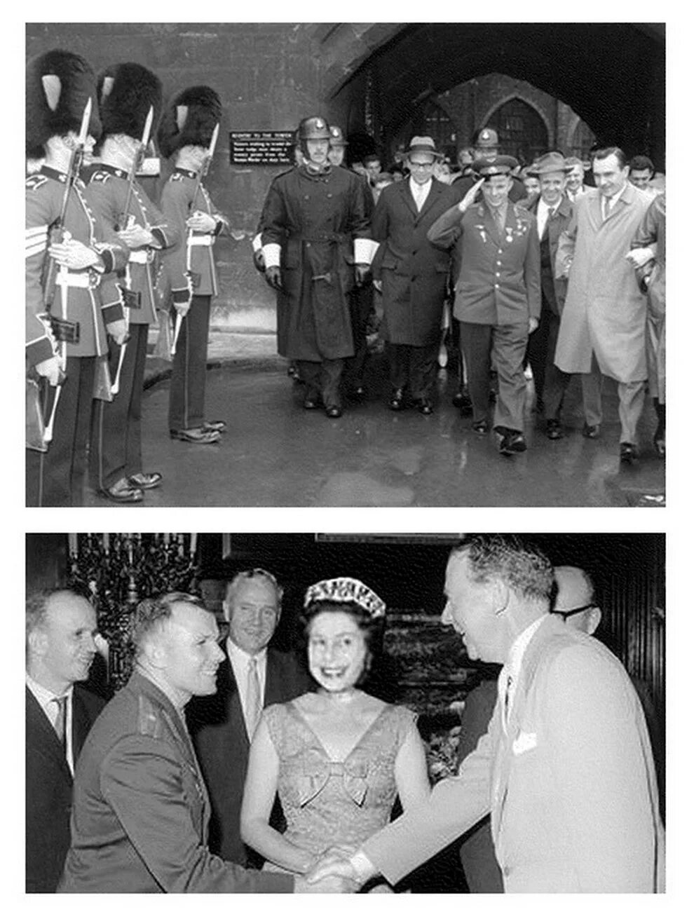 гагарин на приеме у королевы. гагарин королева и чай с лимоном. гагарин на приеме у елизаветы. гагарин на приеме у королевы. юрий гагарин с королевой англии.