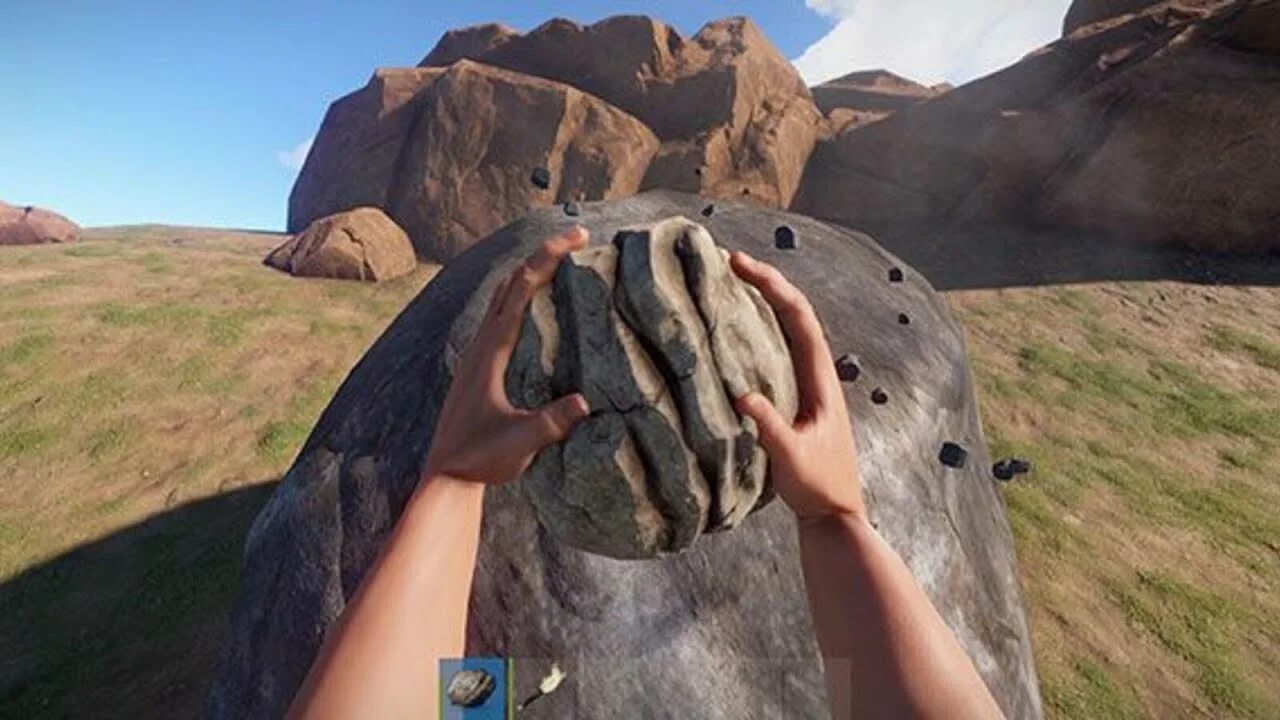 Playing rust. Камень раст. Rust камень в руках. Раст чел с камнем. Раст персонаж с камнем.