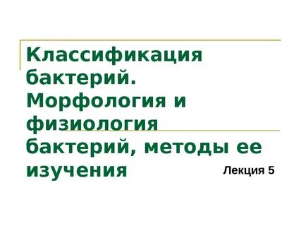 Морфология и физиология