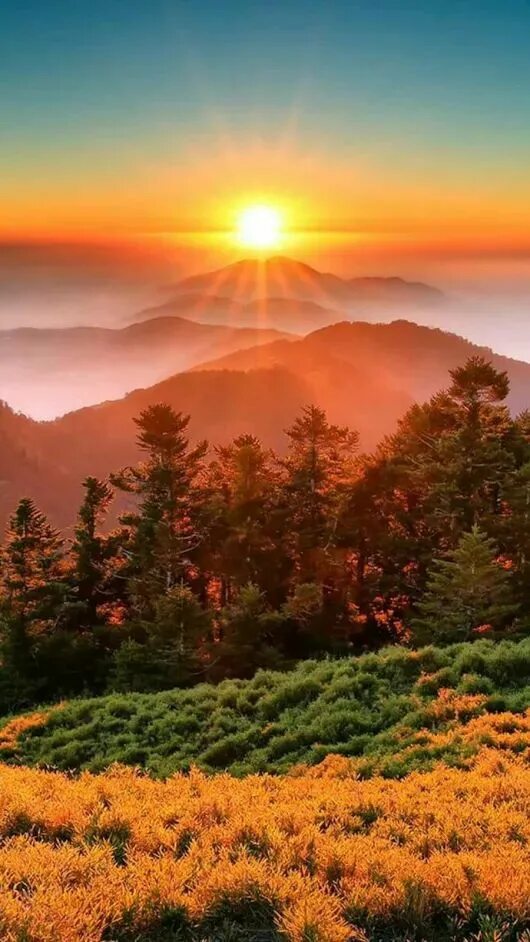 Фото восходящего солнца в горах Sunlight Mount fuji, Landscape photos, Fuji
