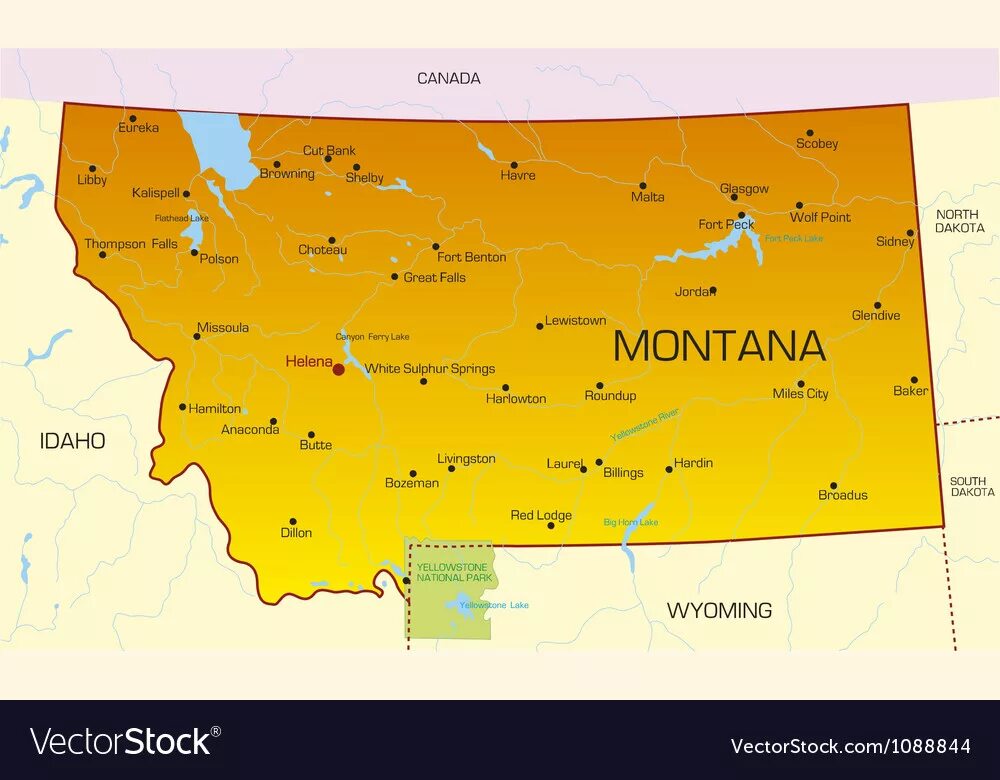 Штат Монтана Йеллоустоун на карте. Штат Монтана на карте США. Штат монтана на карте