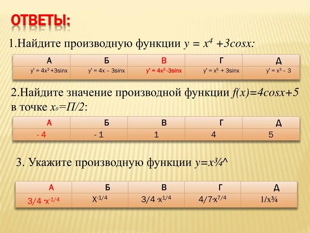 Найдите производную функцию y х 3 х