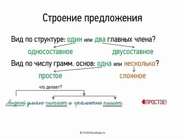 Правило строения предложения