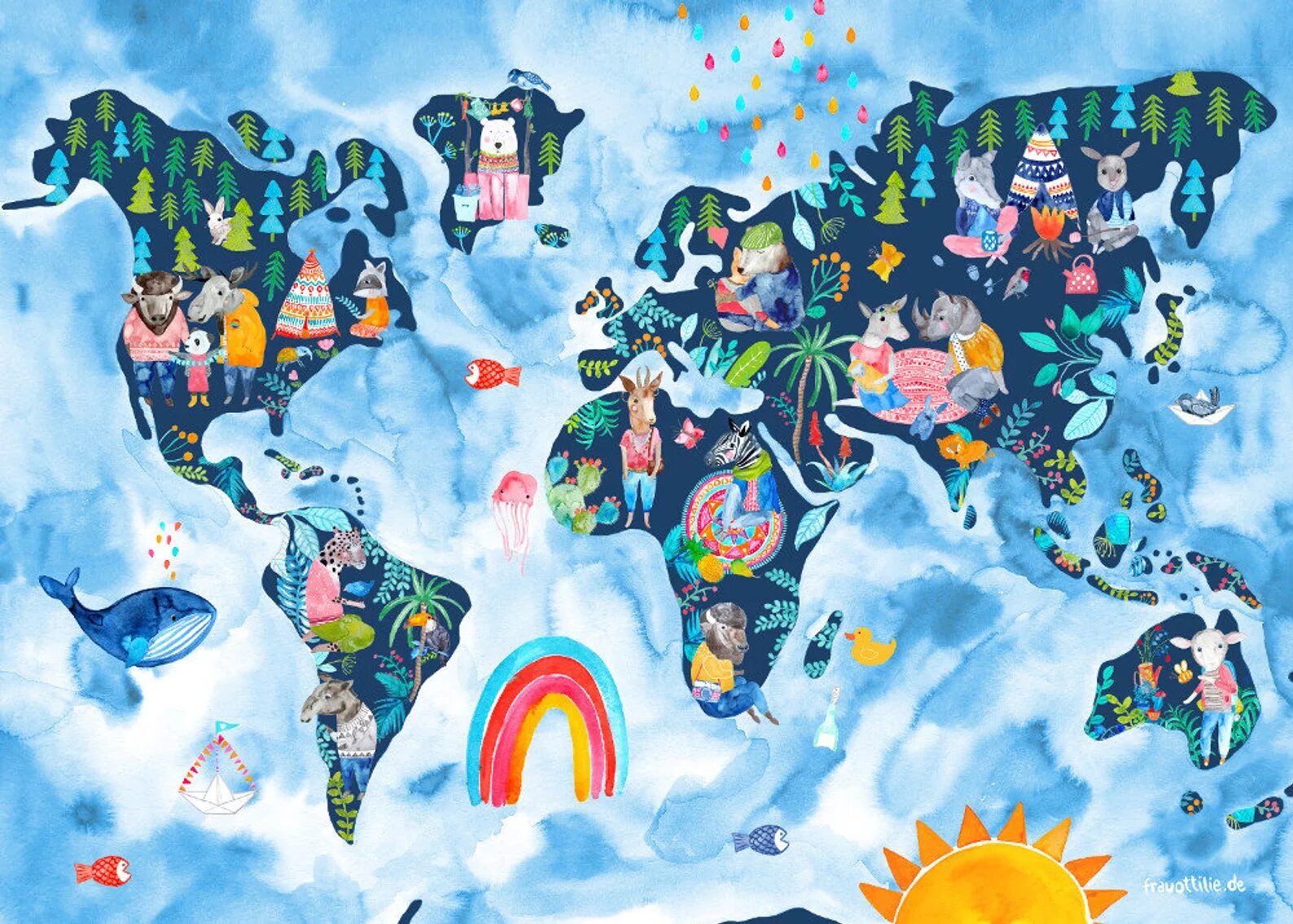 Poster world. Карты Kids для детей мир.