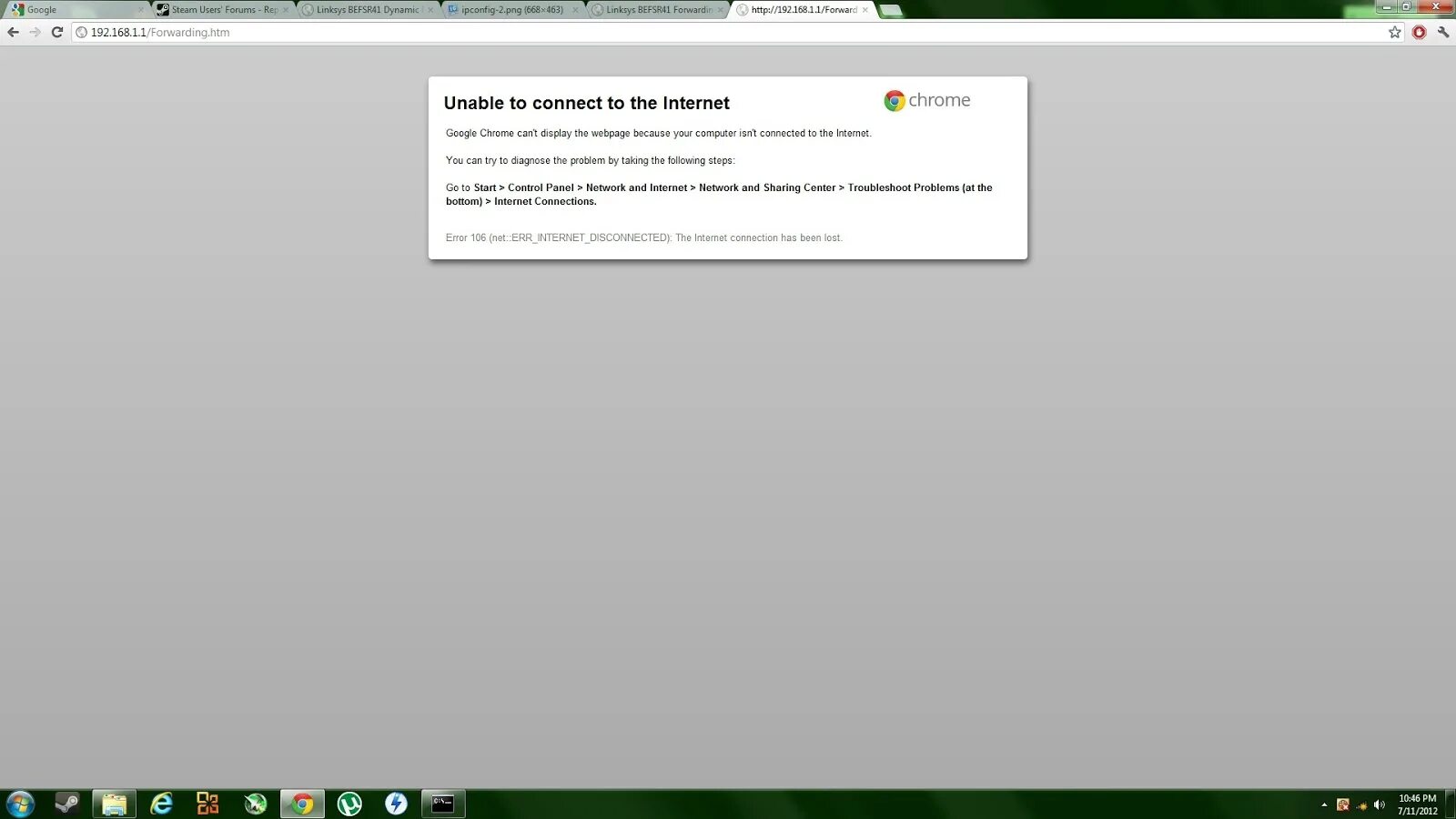 Internet_disconnected , -106. Error -106 (Internet_disconnected) the Internet connection has been Lost.. Connection Error. Ошибка Error.load settings.