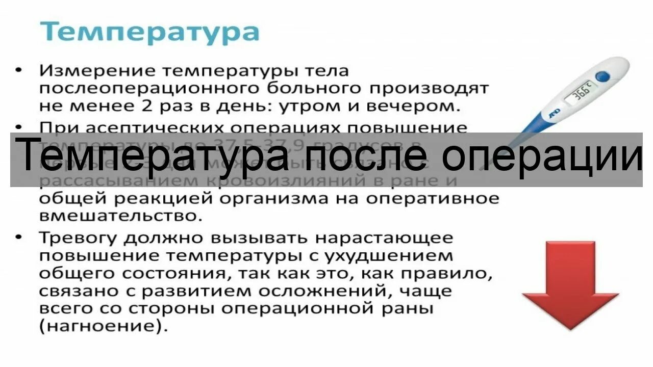 Температура после операции вечером