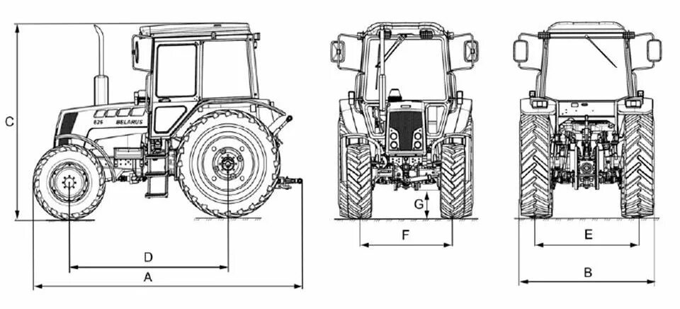 Ширина колеи трактора МТЗ 82. Габариты трактора Беларусь МТЗ 82. Высота трактора МТЗ 82. Ширина трактора МТЗ 82.