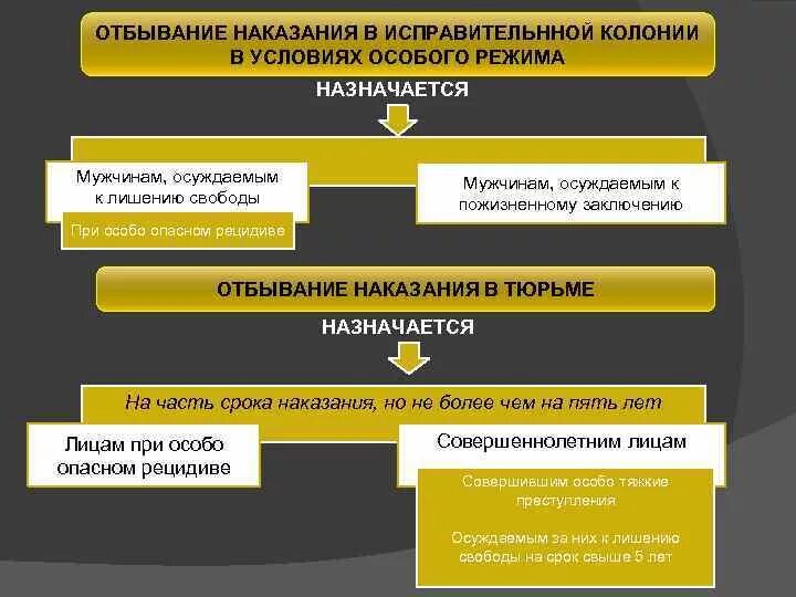 Порядок исполнения отбывания наказаний. Виды отбывания наказания. Режимы и условия отбывания наказания. Объект отбывания уголовных наказаний. Отбывание наказания в тюрьме.