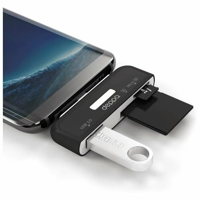 Deppa usb type c. Deppa адаптер usb type-c. usb-концентратор deppa usb type-c. deppa card reader. deppa usb-c+vsba.