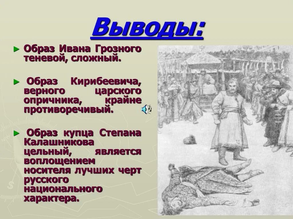 Песня про ивана васильевича кратко. Образ Кирибеевича Калашникова Ивана Грозного таблица. Образ купца Калашникова. Образ Кирибеевича. Черты характера купца Калашникова.