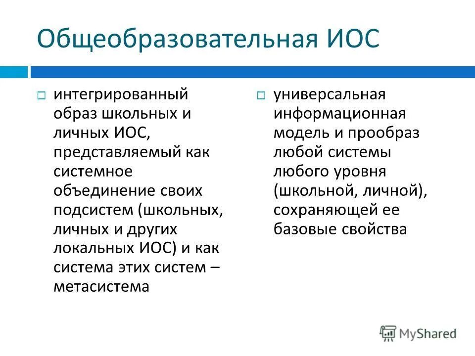 П иос. Модель информационной образовательной среды. П иос. Структура иос. Иос игровые обучающие ситуации.