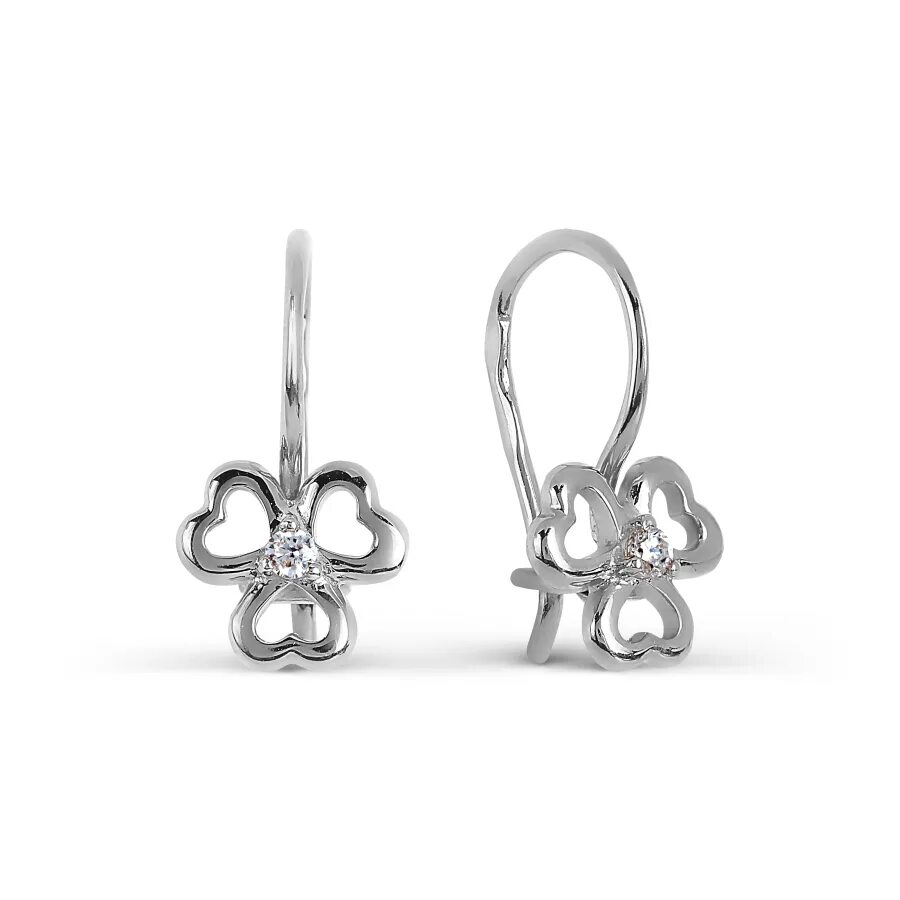Серьги из белого золота для детей