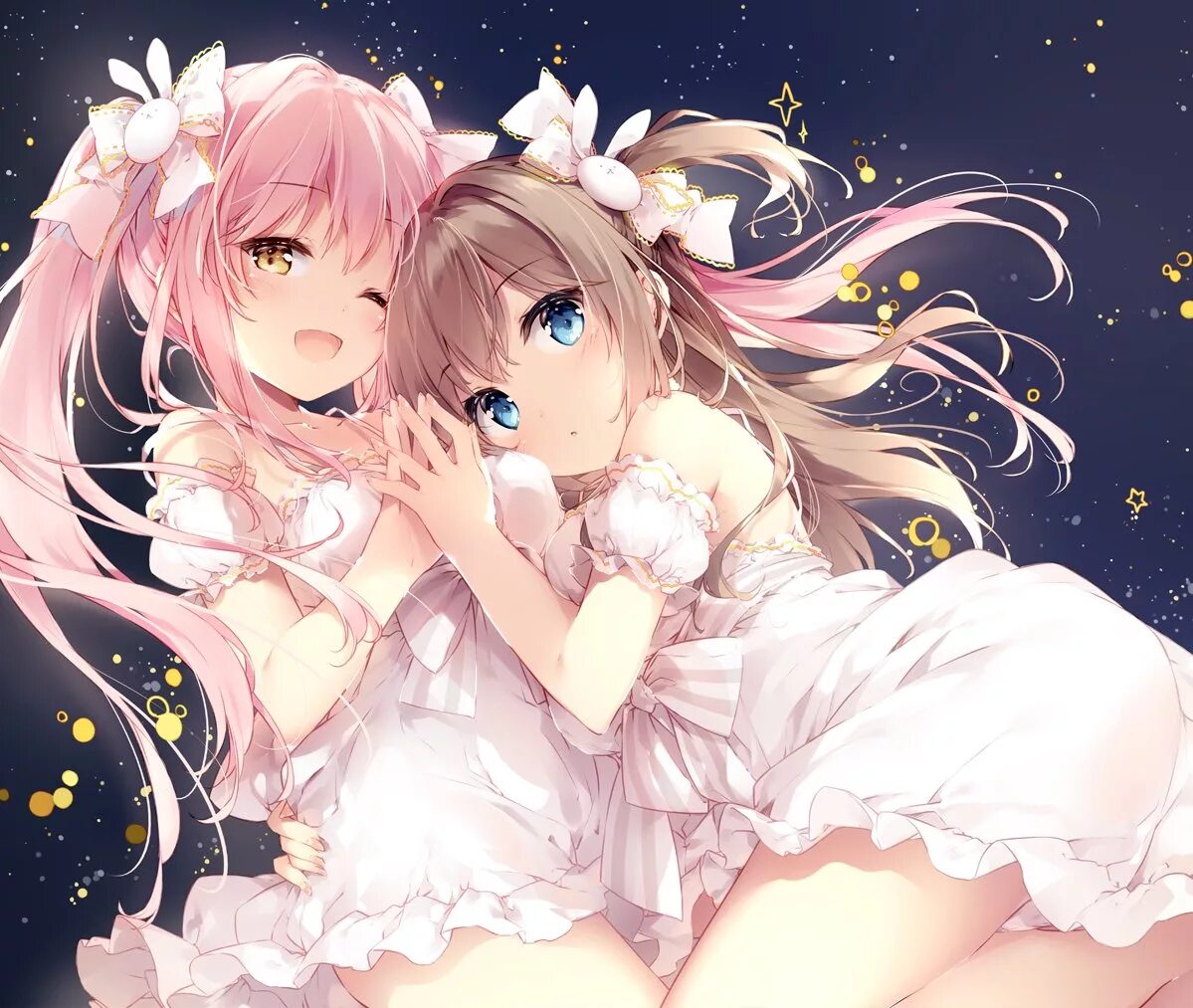 Two girls art. Mochizuki Shiina. Юри Мотидзуки. Юри пантсу. Две девочки аниме.