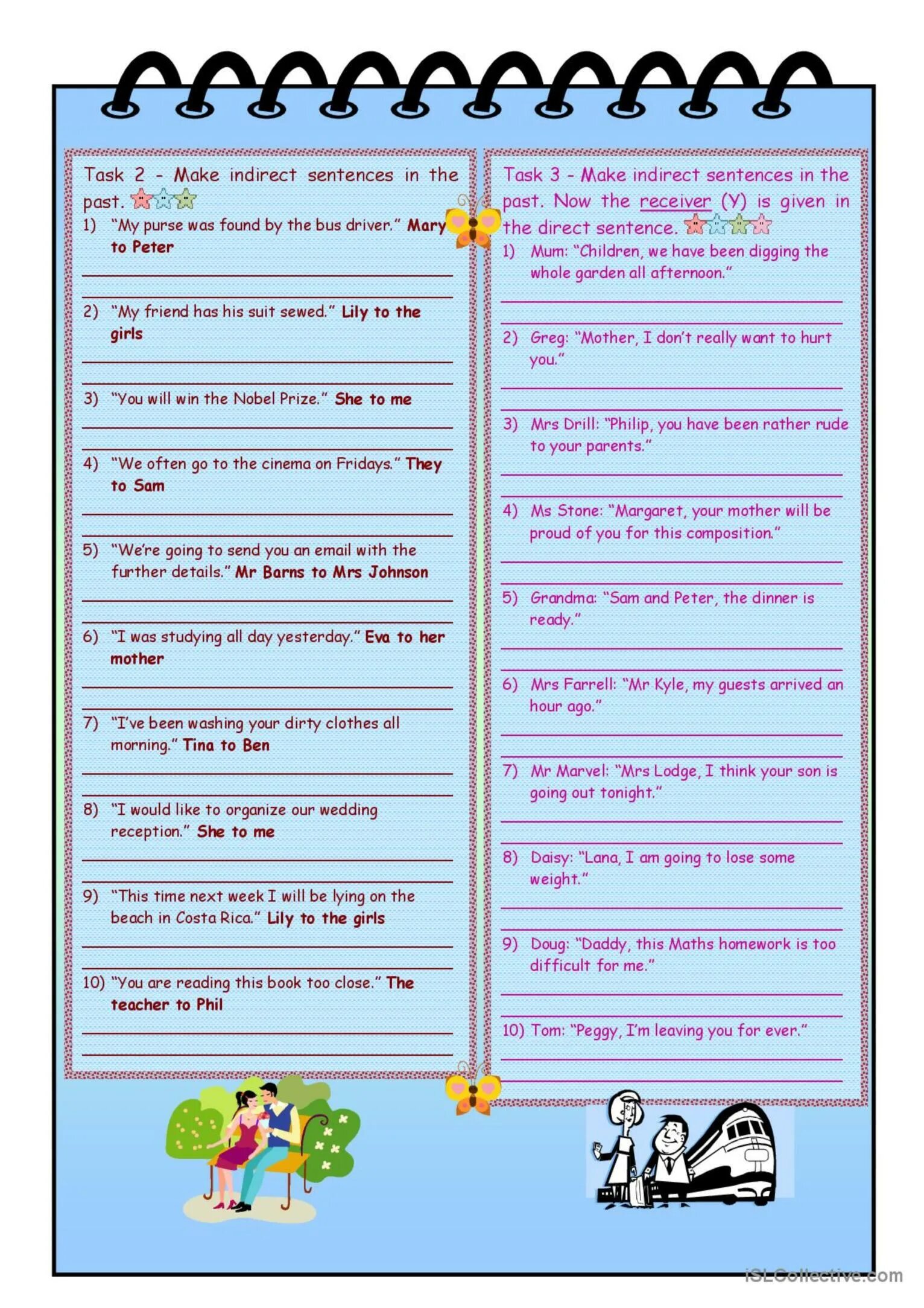 Direct sentences. Indirect sentences. Make reported. Reported Speech — Step by Step take the children to the Zoo ответы. Reported Speech — Step by Step take the children to the Zoo.