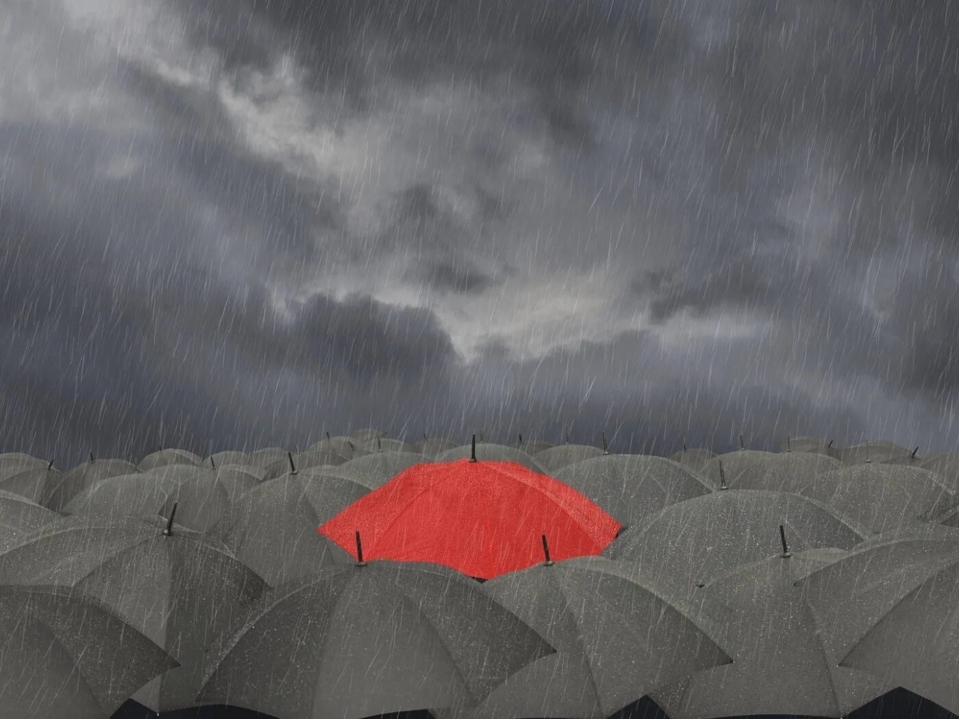 Пасмурно дождь. Хмурый дождливый день. Туча и зонт. Красный зонт среди черных. Плохая погода на неделю