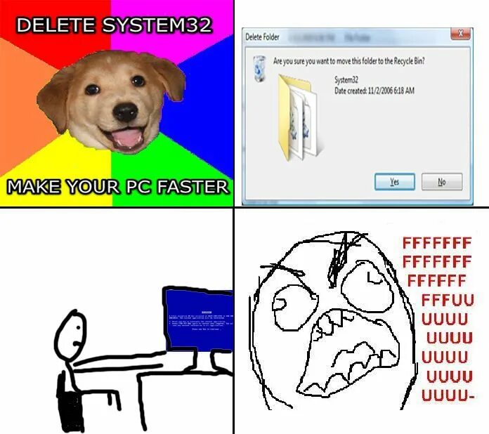 Dir system32. Delete system32. delete мем. мемы про папку. шутка про папку.