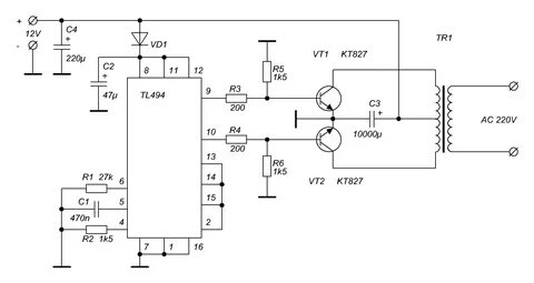 Повышающий преобразователь схема tl494.