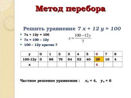 Решение задач методом уравнений